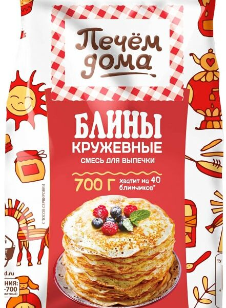 Смесь для выпечки Печем дома Блины кружевные 700г