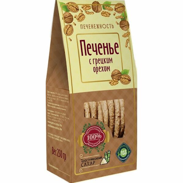 Печенье Печенежность с грецким орехом, 250г