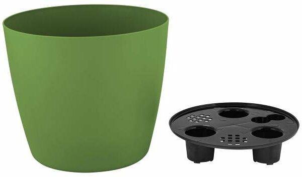 Горшок InGreen Vienna с дренажной вставкой оливковый 2 л, 16 см