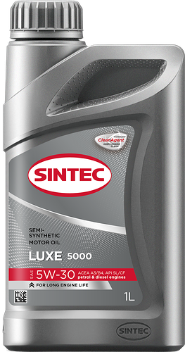 Масло моторное SINTEC Luxe 5000 5W-30 SL/CF, полусинтетическое, 1л