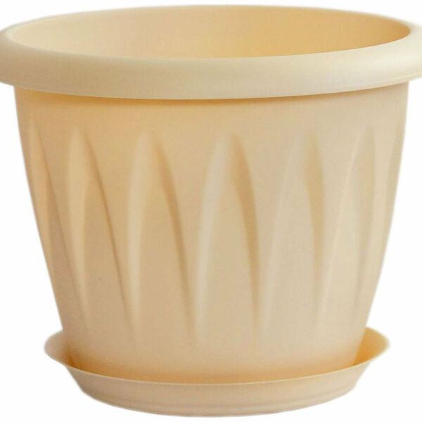 Кашпо IDEA Алиция d16 см 1,4 л полипропиленовое светло-коричневое с поддоном