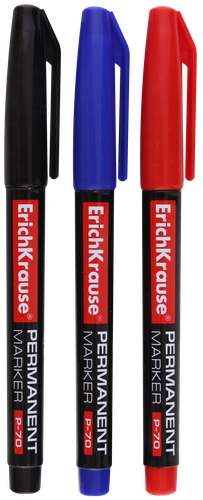 

Маркер перманентный ERICH KRAUSE P-70 черный, синий, красный Арт. 37077, 3шт
