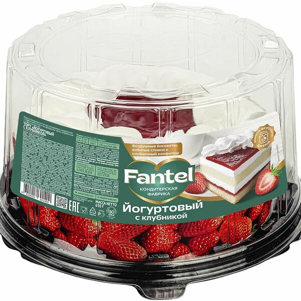 Торт Fantel Йогуртовый с клубникой 650 г