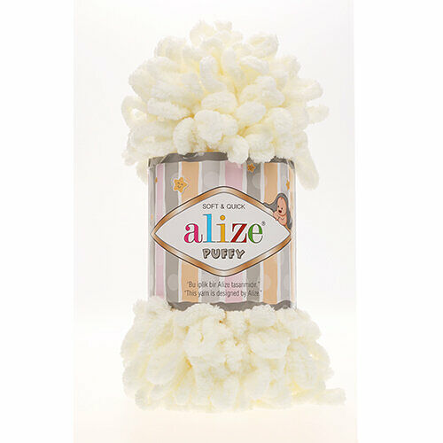 Пряжа Alize 'Puffy' 100г 9м (100% микрополиэстер)(62 молочный)
