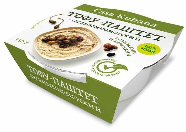 Тофу-паштет Casa Kubana Средиземноморский с оливками и каперсами 110 г