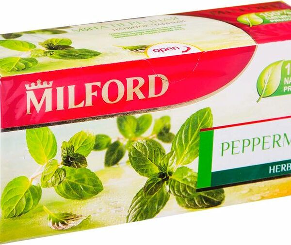 Чай Milford Мята перечная травяной в пакетиках, 20х1.5г