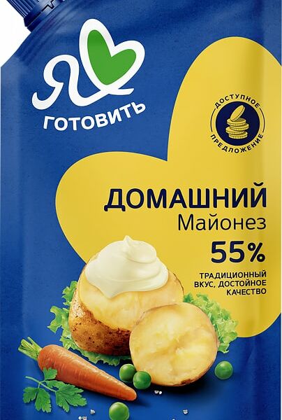 Майонез Я люблю готовить Домашний 55% 390мл