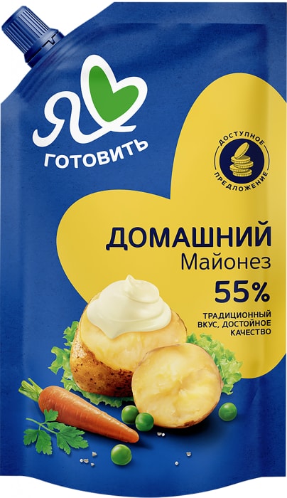 

Майонез Я люблю готовить Домашний 55% 390 мл