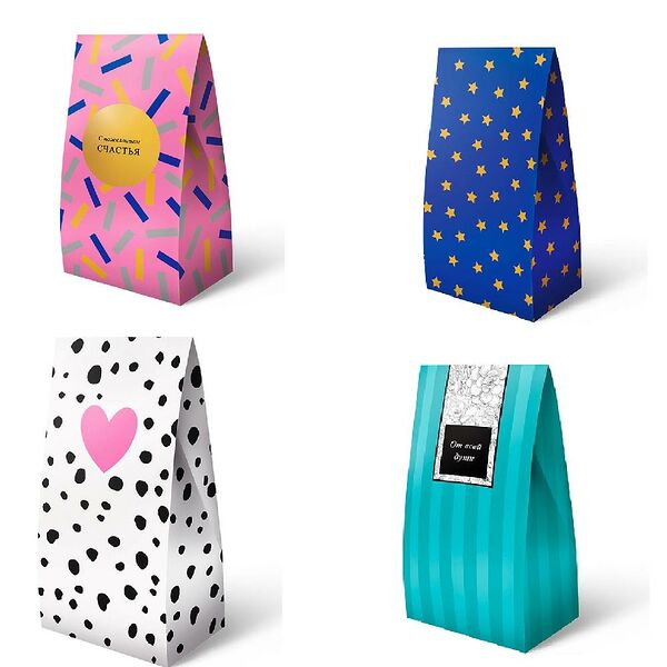 Коробка АртДизайн подарочная складная 90*190*60мм, в ассортименте