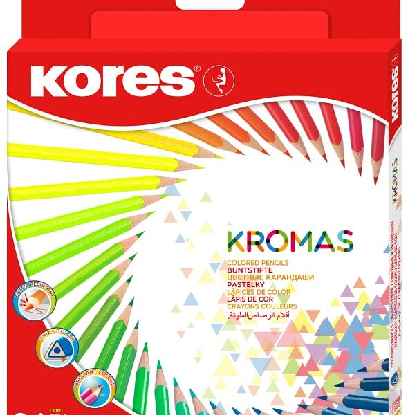 Карандаши Kores Kromas цветные трехгранные 24 цвета
