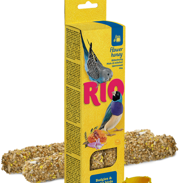 Палочки для волнистых попугайчиков и экзотов RIO (2х40 г.) Мед