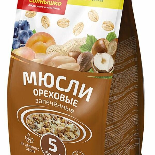 Мюсли Ясно Солнышко запеченные Ореховые