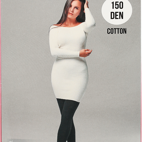Колготки женские INWIN cotton 150 den, черные, размер 3