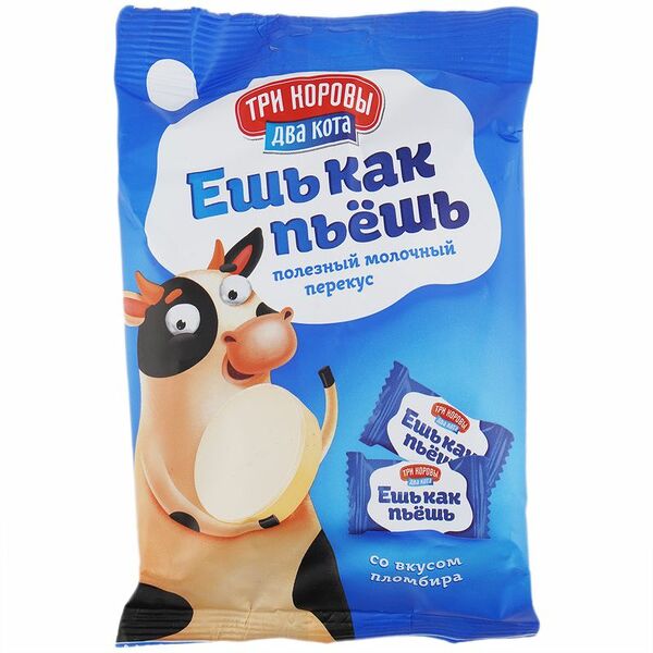 Продукт молочный Три коровы Два кота Ешь как пьешь со вкусом пломбира
