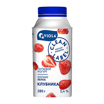 Йогурт питьевой Viola Clean label клубника 0.4%