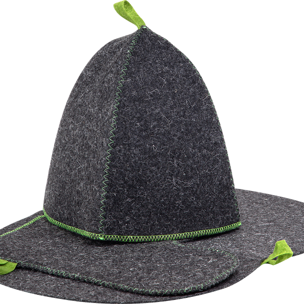 Набор банный ГЛАВБАНЯ Шапка, рукавица и коврик, серый войлок, Арт. Б16-1