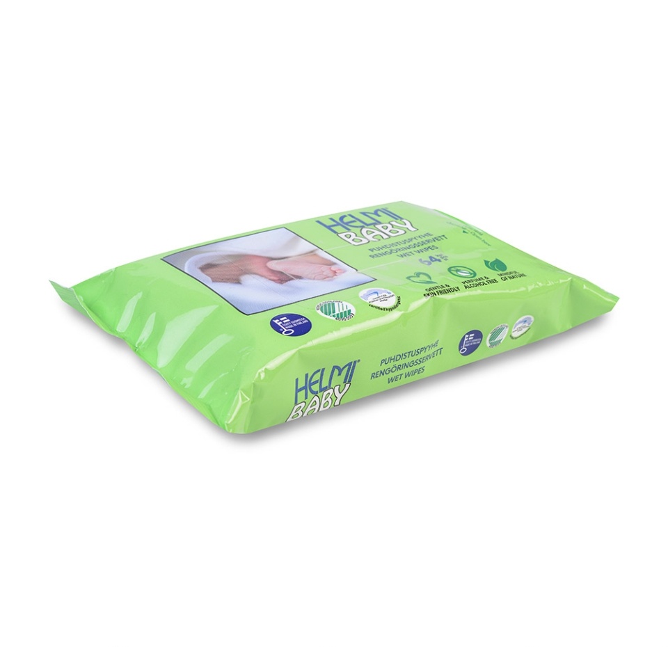 

Салфетки влажные детские Helmi Baby очищающие, 64 шт.