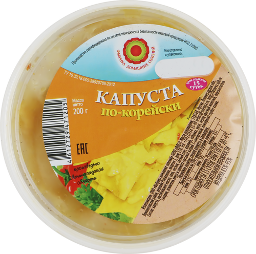 

Капуста ФДС По-корейски, 200г