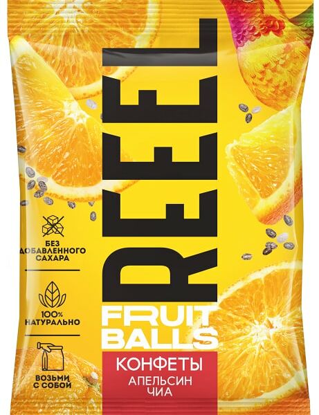Конфеты Reeel фруктовые неглазированные Апельсин-Чиа-Финик 50г
