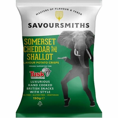 Чипсы картофельные Savoursmiths со вкусом сыра чеддер из cомерсета и лука-шалота без глютена 150 г