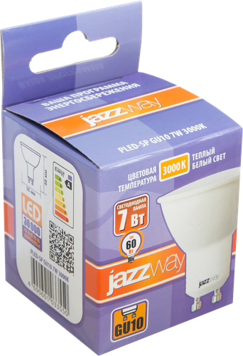 

Лампа светодиодная Jazzway 7Вт MR16 GU10, теплый свет