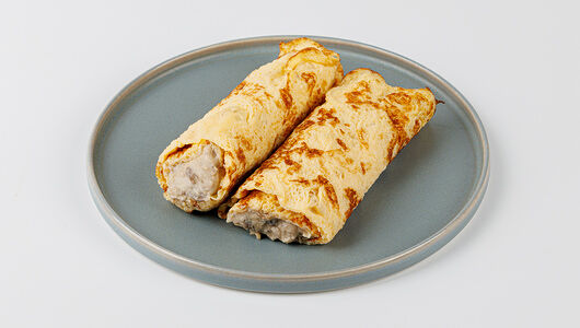 Омлет-ролл с грибами и сыром