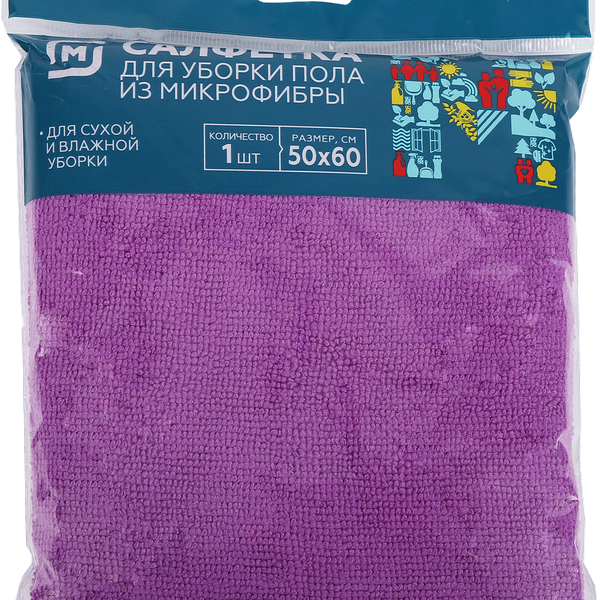 Салфетка для пола из микрофибры Магнит 50х60 см, цвет в ассортименте