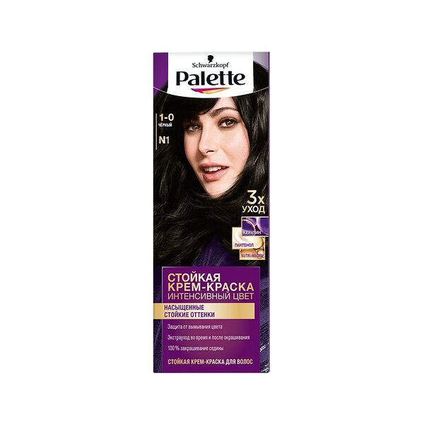 Краска для волос Palette Интенсивный цвет чёрный