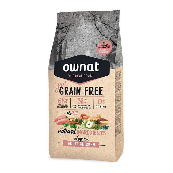 GRAIN FREE JUST сухой корм Ownat для кошек, с курицей