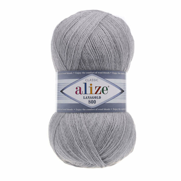 Пряжа ALIZE 'Lanagold 800' 100гр.,730м (49%шерсть, 51%акрил)(684 пепельный меланж)