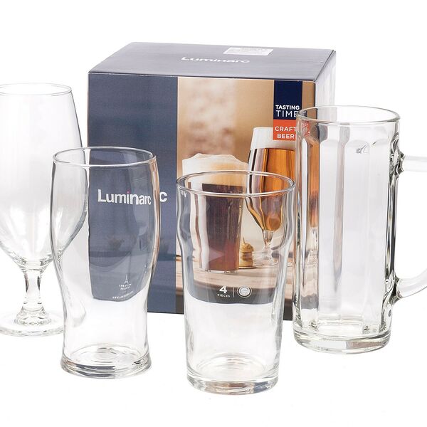 Набор бокалов для пива стеклянных tasting time. craft beer 4 шт в ассорт арт P9587 код 039135