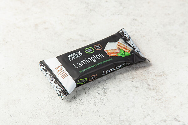 Пирожное протеиновое Protein Rex Lamington Молочное в кокосовой обсыпке