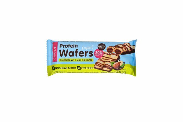Батончик вафельный двойной Chikalab Protein Wafers Шоколадно-ореховый десерт (без сахара, без глютена) 40г, Россия