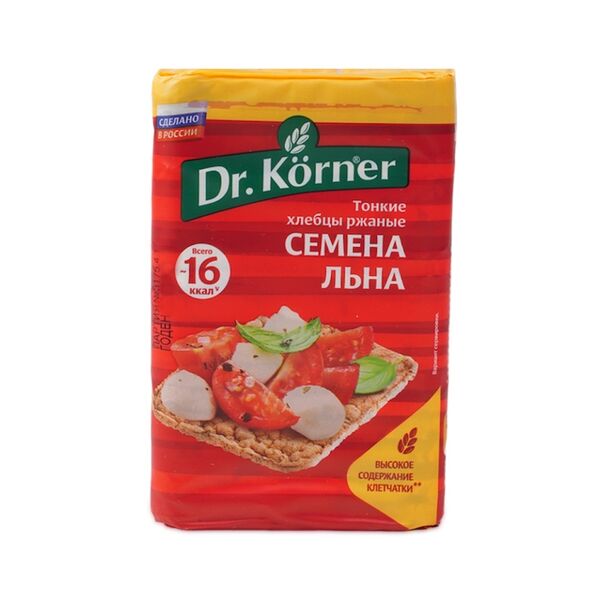 Хлебцы хрустящие Dr. Korner ржаные Семена льна