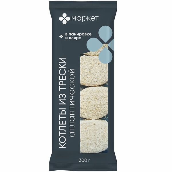 Котлеты рыбные из трески атлантической Маркет, 300г