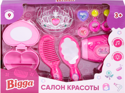 

Игровой набор BIGGA Салон красоты со световыми и звуковыми эффектами, 9 предметов
