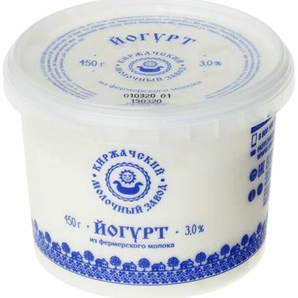 Йогурт Киржачский МЗ из фермерского молока 3%, 450г