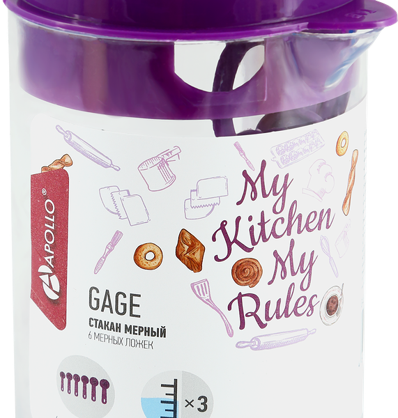 Набор мерный APOLLO Gage стакан мерный 500мл, 6 мерных ложек