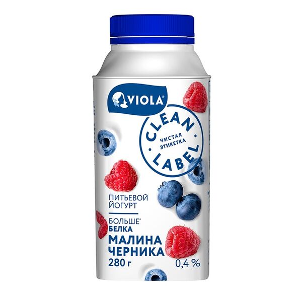 Йогурт питьевой Valio Малина-черника 0,4%