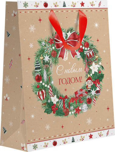 

Пакет подарочный Snow крафт, 31x41x10 см, Арт. KXL в ассортименте 1 шт.