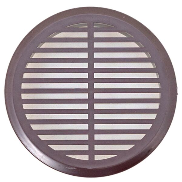 Решетка дверная переточная круглая D50 с фланцем D45, 4 шт. коричневая