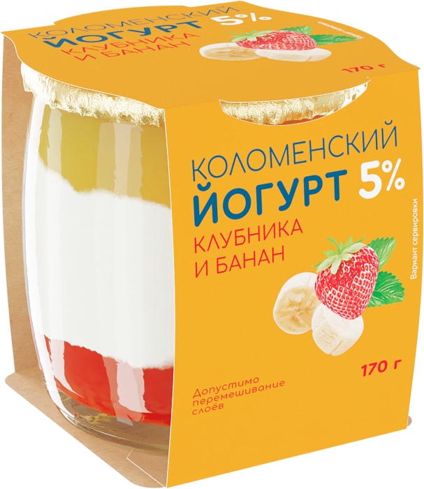 

Йогурт Коломенский клубника-банан 5% 170 г