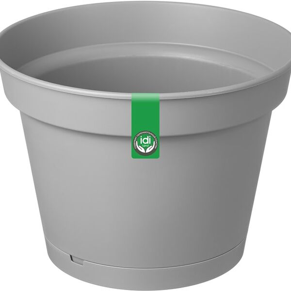 Горшок для цветов IdiLand Mint с поддоном серый d-380мм 20л
