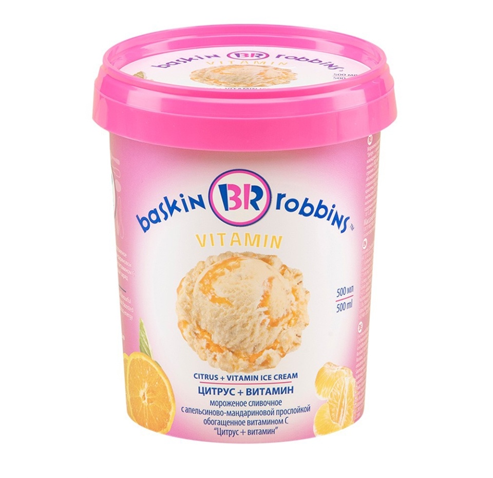 

Мороженое Baskin Robbins сливочное Цитрус+витамин 500 мл