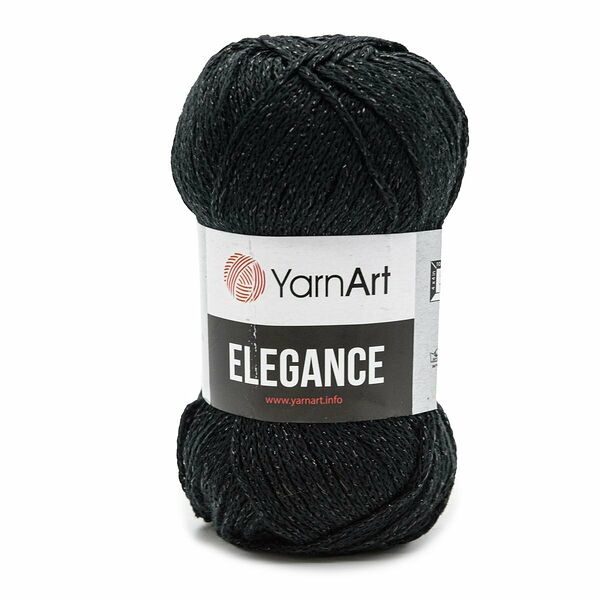 Пряжа YarnArt 'Elegance' 50гр 130м (88% хлопок, 12% металлик)(104 черный),шт