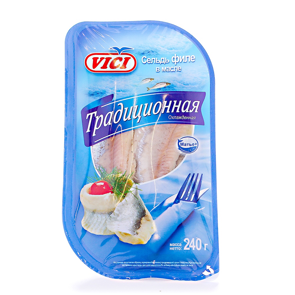 

Сельдь в масле Vici Традиционная филе, 240 г