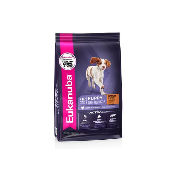 Корм для щенков EUKANUBA для средних пород сух.