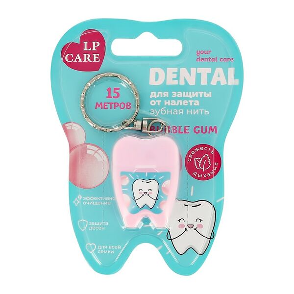 Нить зубная Lp Care Dental Bubble GUM 15 м