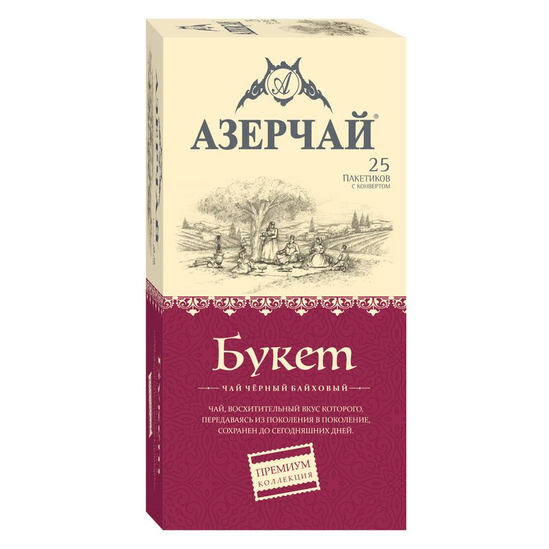 

Чай чёрный Азерчай Букет Premium collection байховый в пакетиках 25 пакетиков 45 г