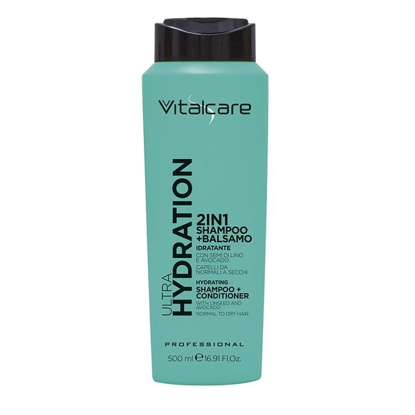 Шампунь-кондиционер «2 в 1» Ultra Hydration для нормальных и сухих волос, Vitalcare, 500 мл, Италия
